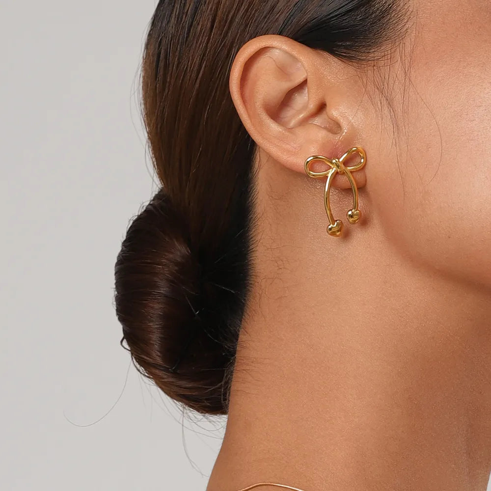Jack&Din Stainless Steel Bow Earrings