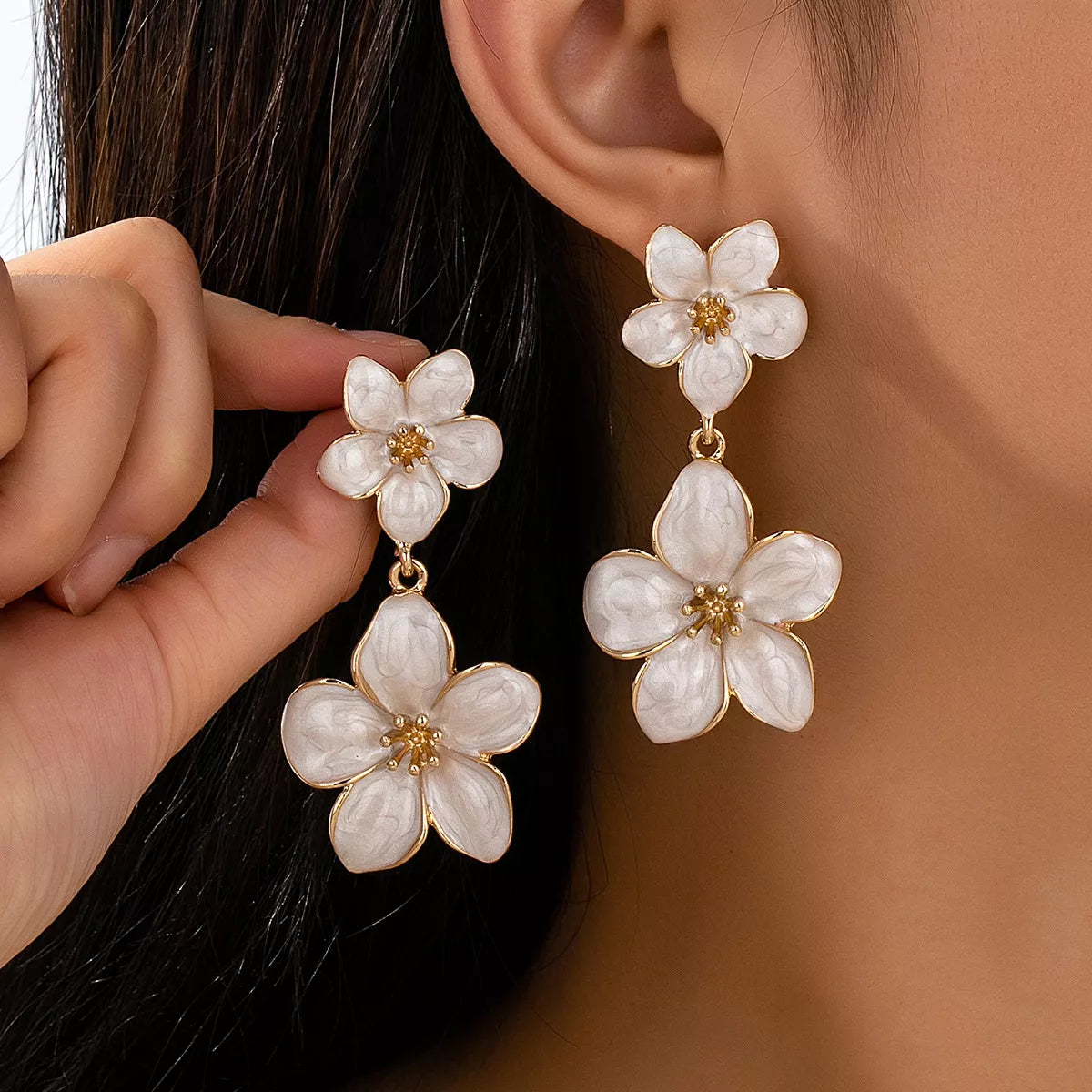 Sophisticated Glimmerize Flower Dangle Earrings
