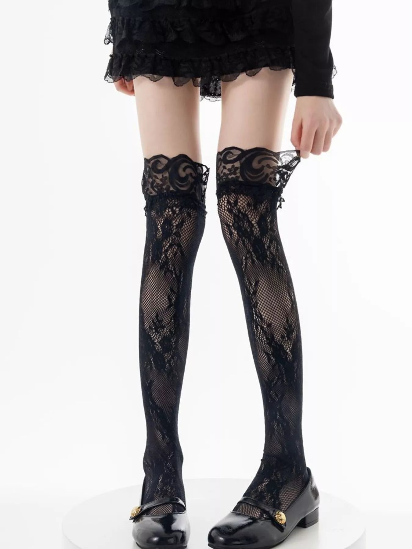 Candy Lace Thigh-High Stockings
