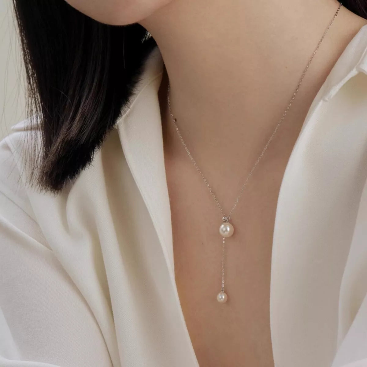 Enticing Brooches Pearl Pendant Y Necklace