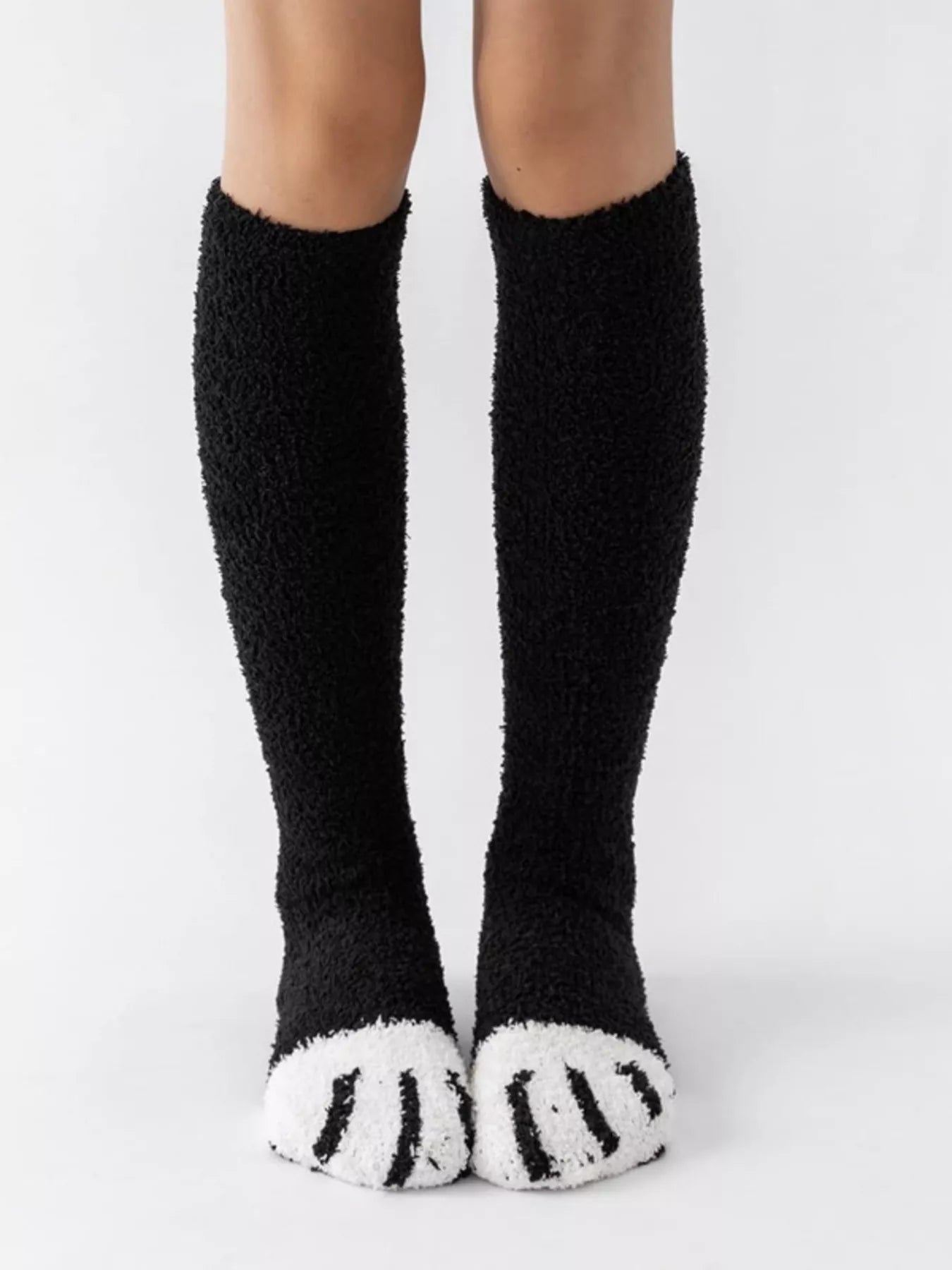 Candy Fuzzy Knee-High Animal Paw Socks