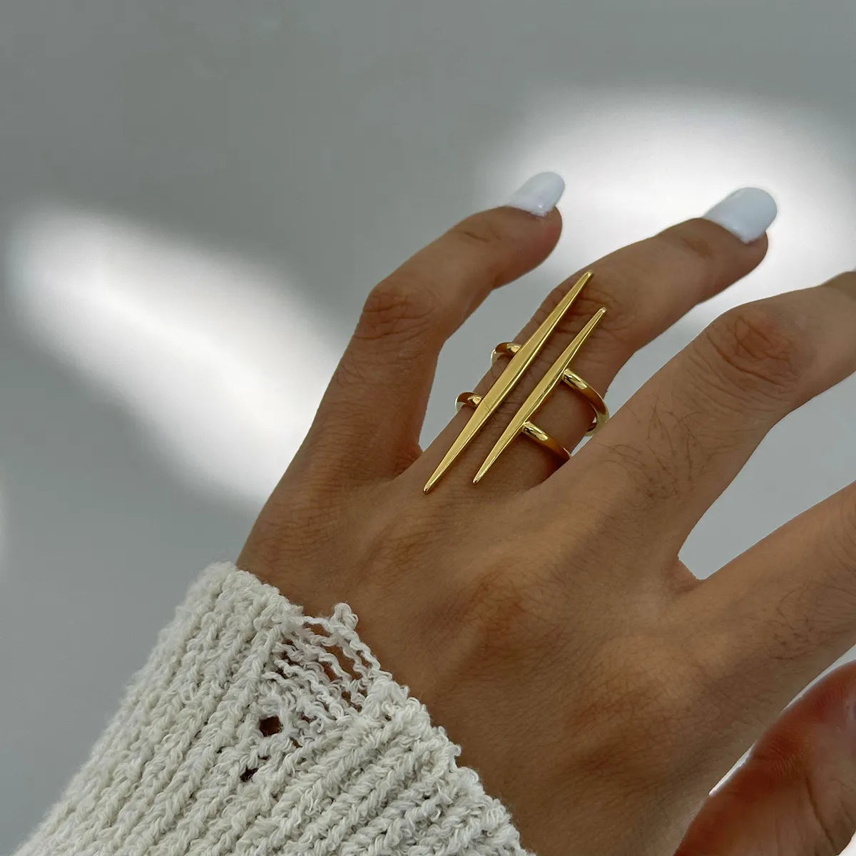 Jack & Din Stainless Steel Asymmetrical Ring