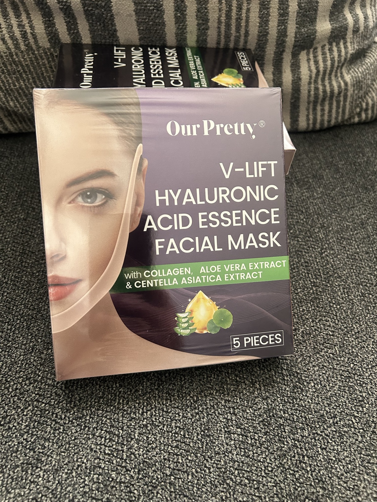 Our Pretty V-Lift Hyaluronic Acid Essence Facial Mask 5 per box X2