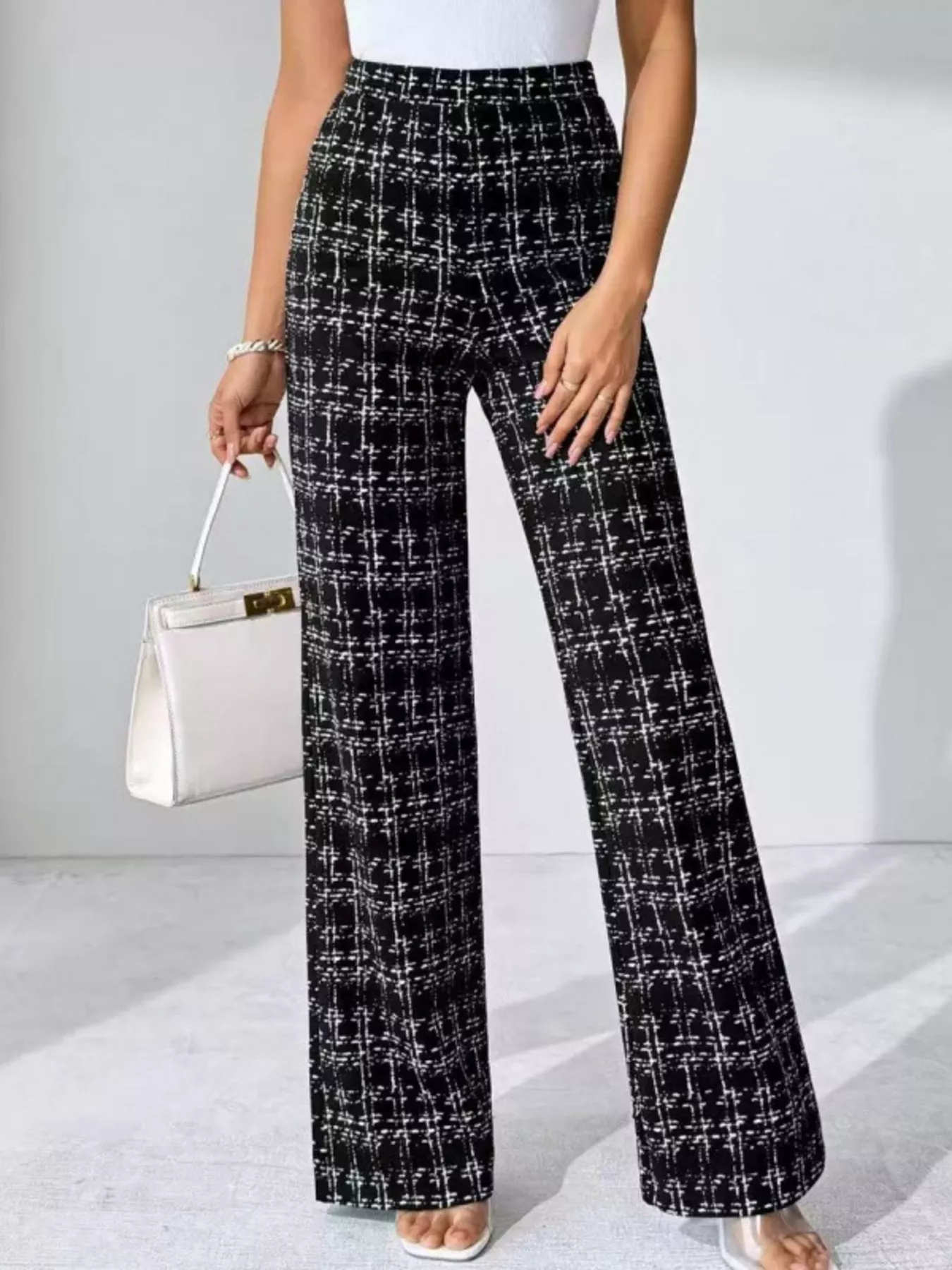 Oléna Plaid Wide Leg Pants