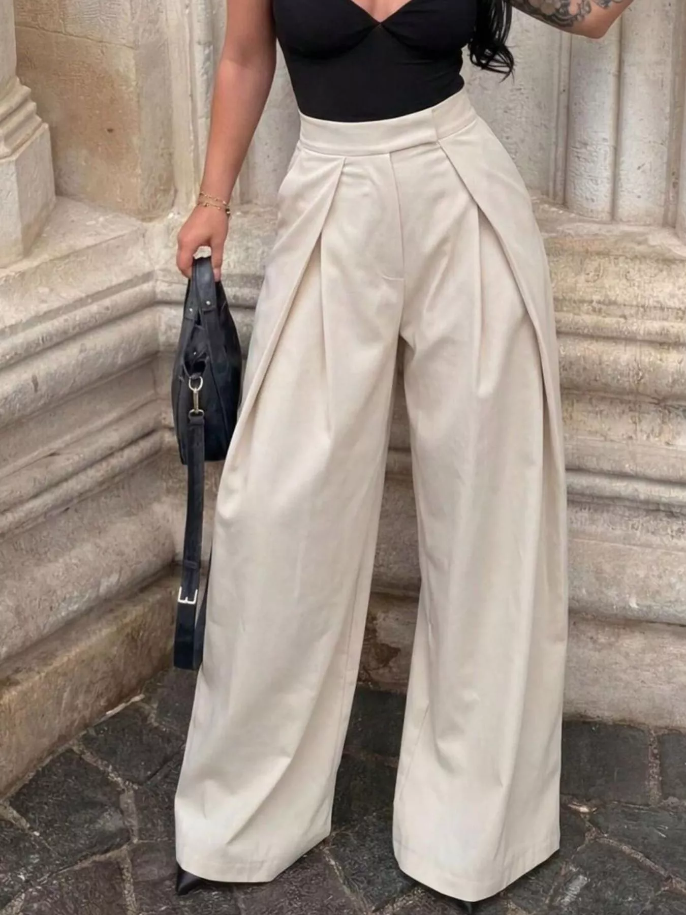 Modern Nomad High-Waisted Pleated Wide Leg Pants