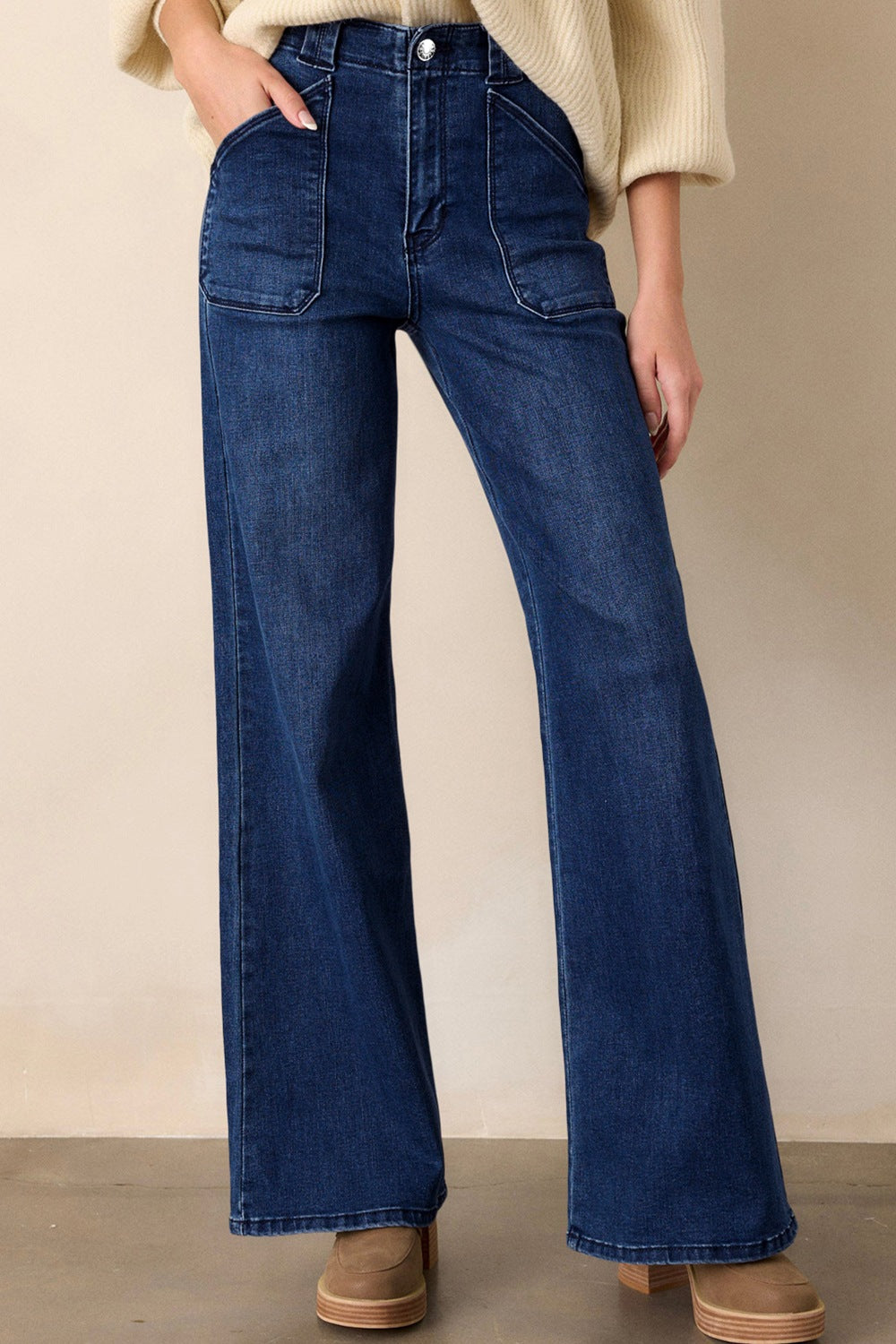SYNZ Straight Leg Mid-Rise Shift Jeans