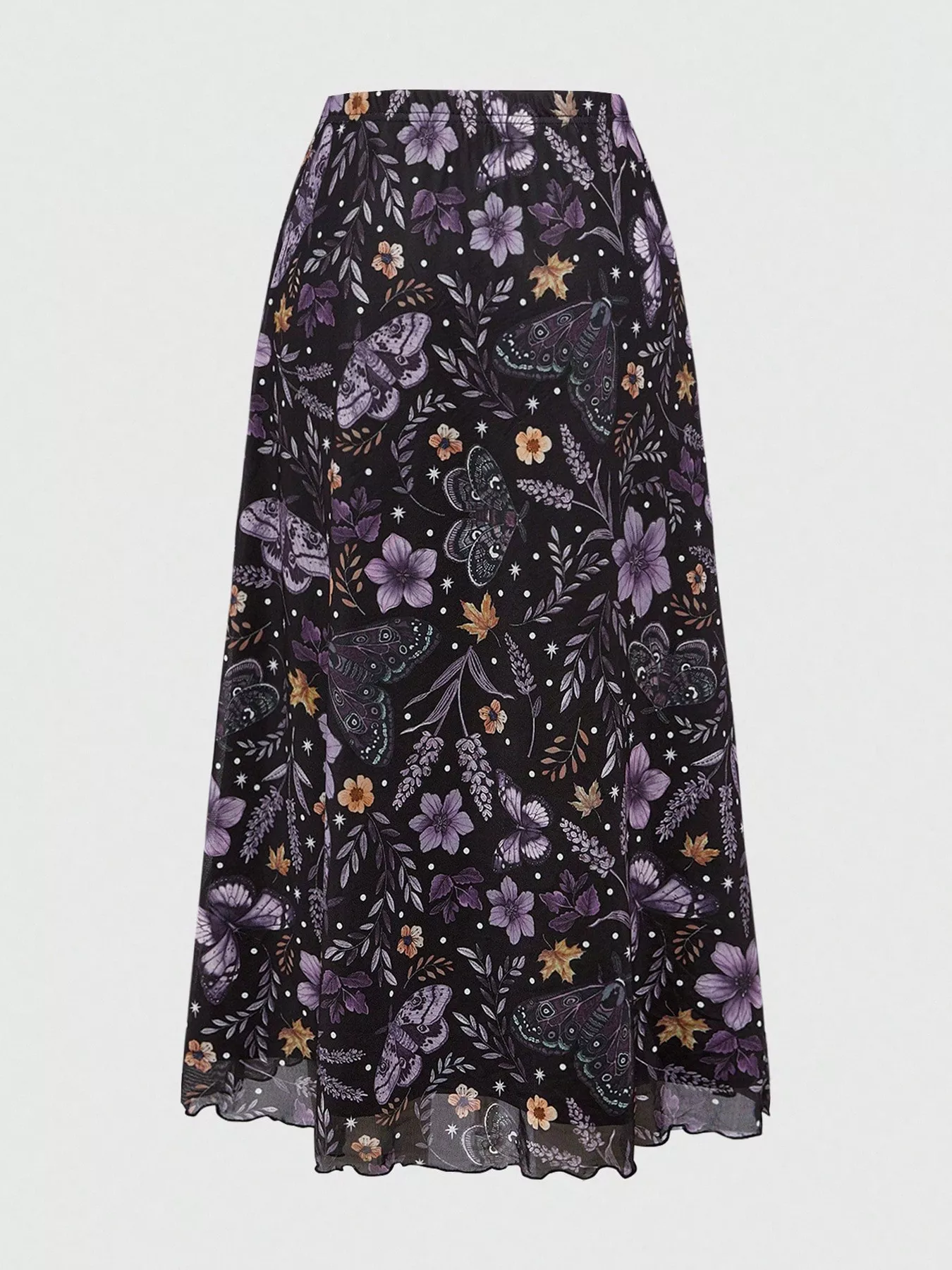 Shake Shake Floral Print Flowy Midi Skirt