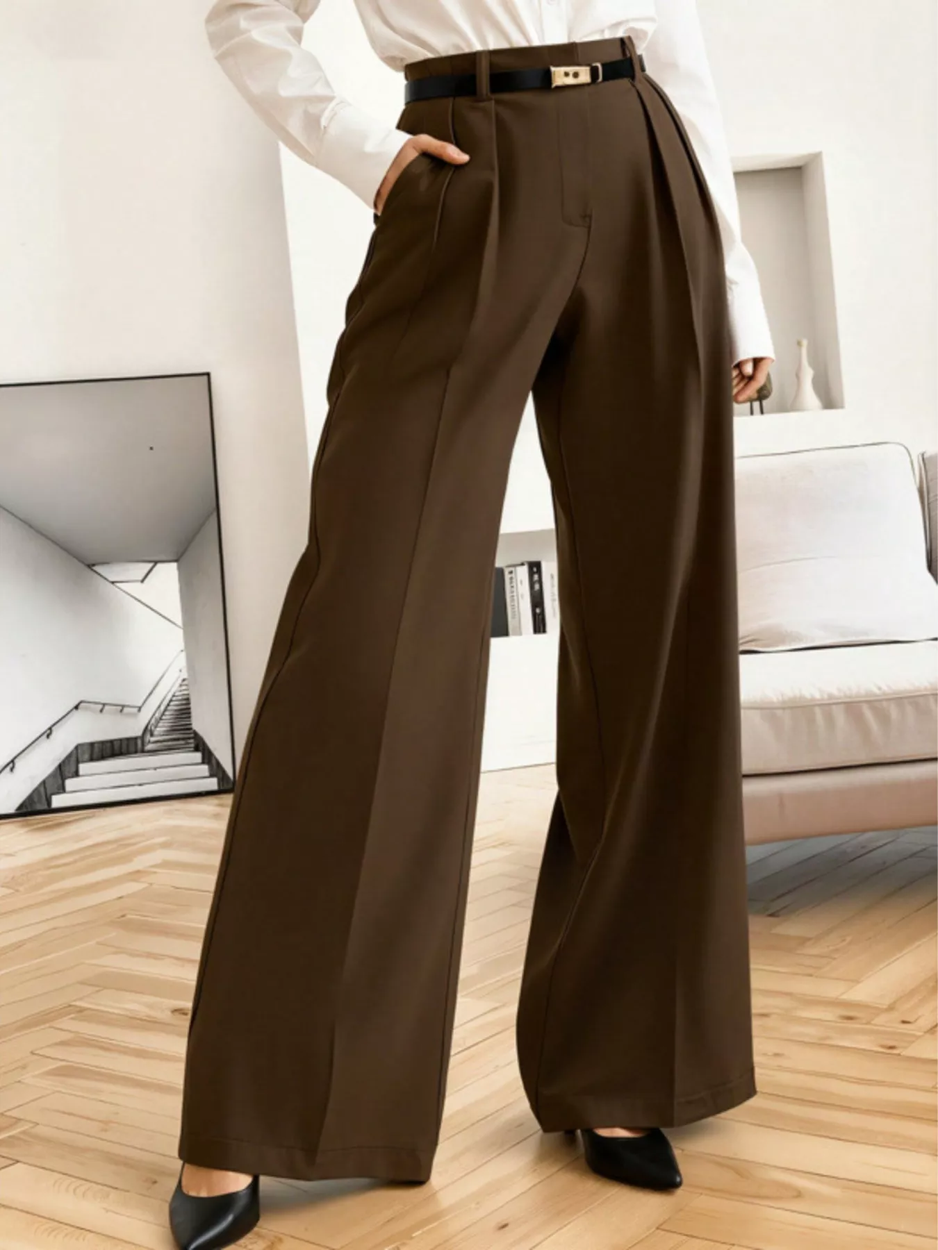 Modern Nomad Wide Leg Pleated Pants