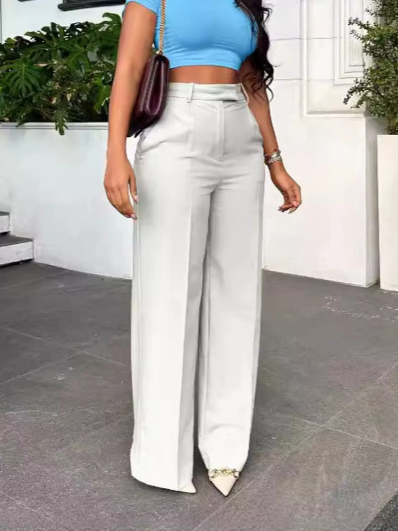 Eudora High-Waisted Wide-Leg Pants