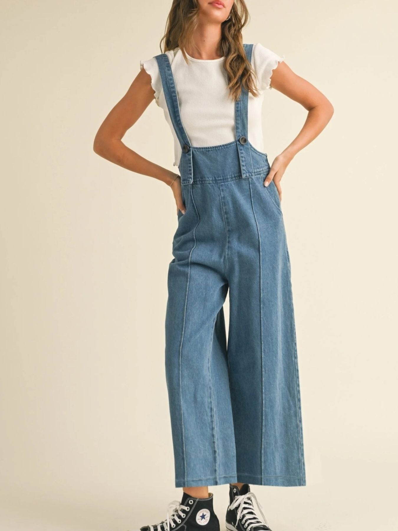 Velvet Ocean Vintage Wide Leg Denim Overalls