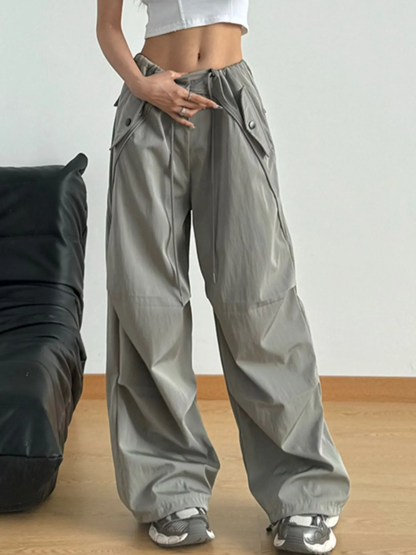 Glitch Wide Leg Drawstring Pants