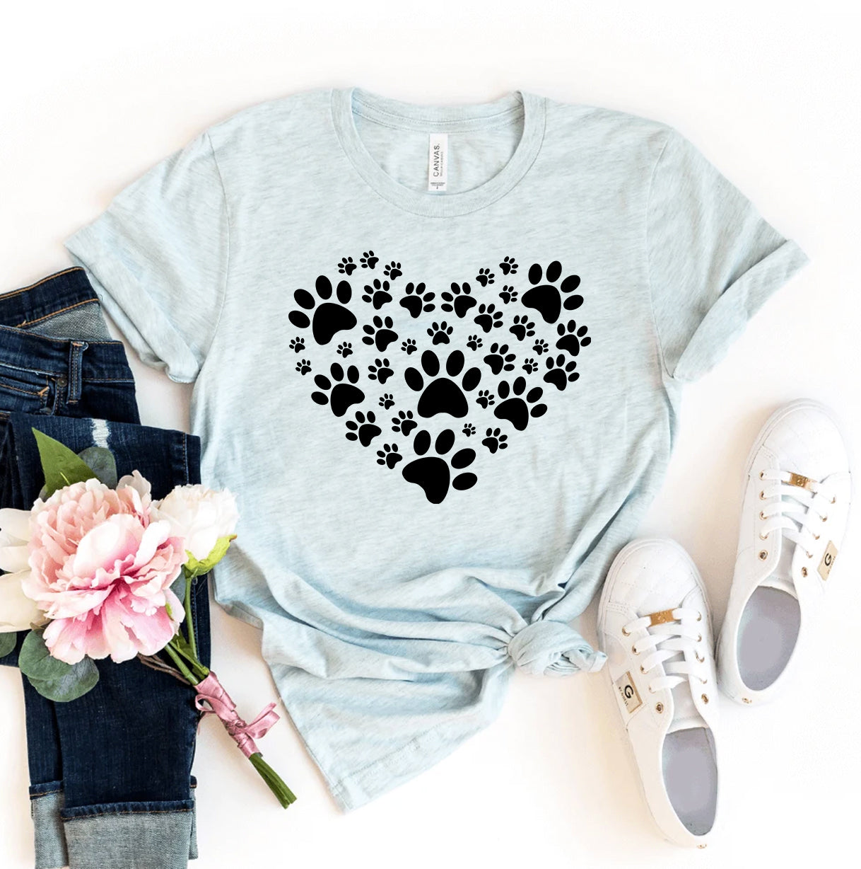 Bella Canvas Paw Heart T-shirt