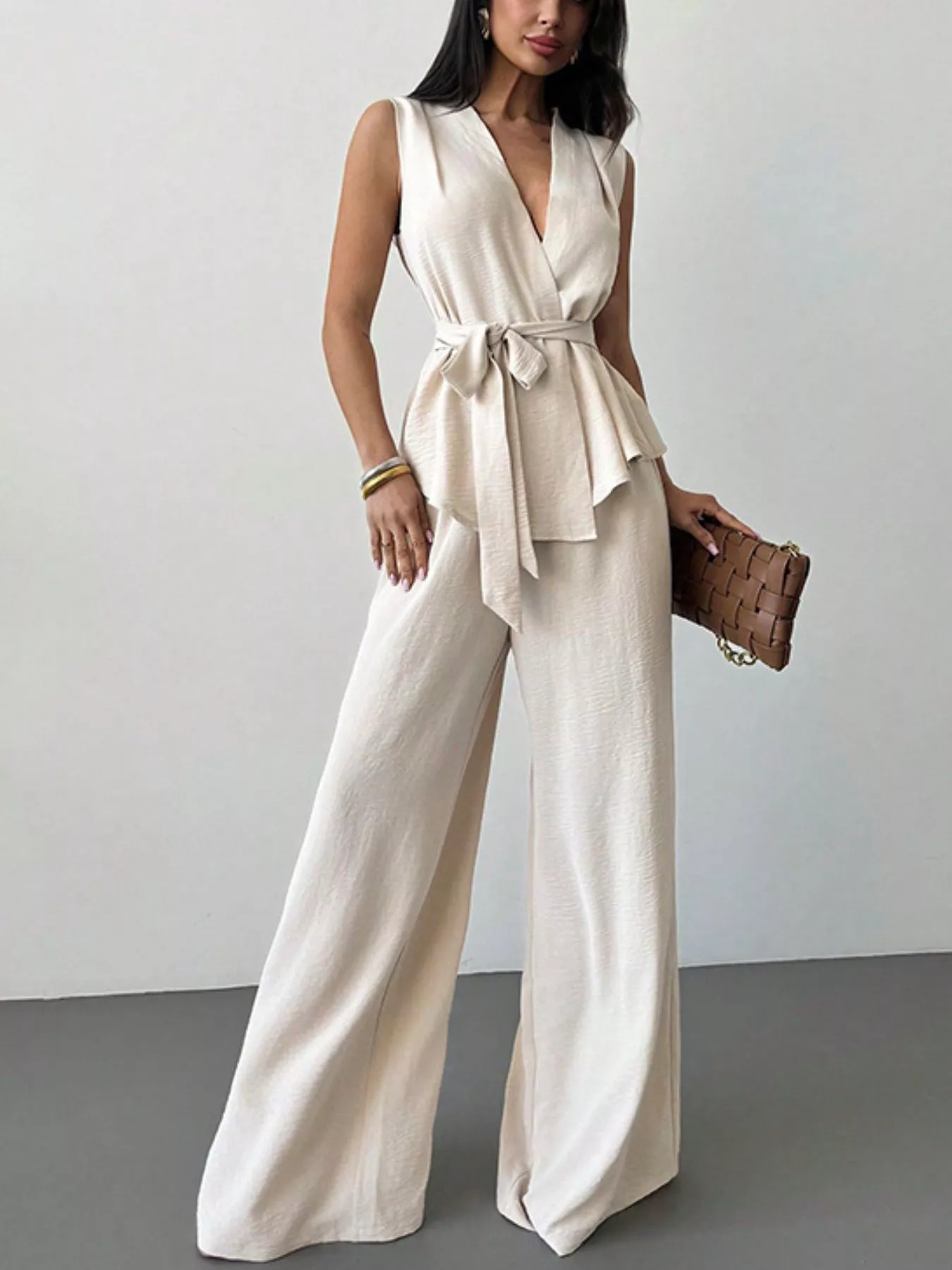 Still Hot Sleeveless Top and Wide-Leg Pants Set