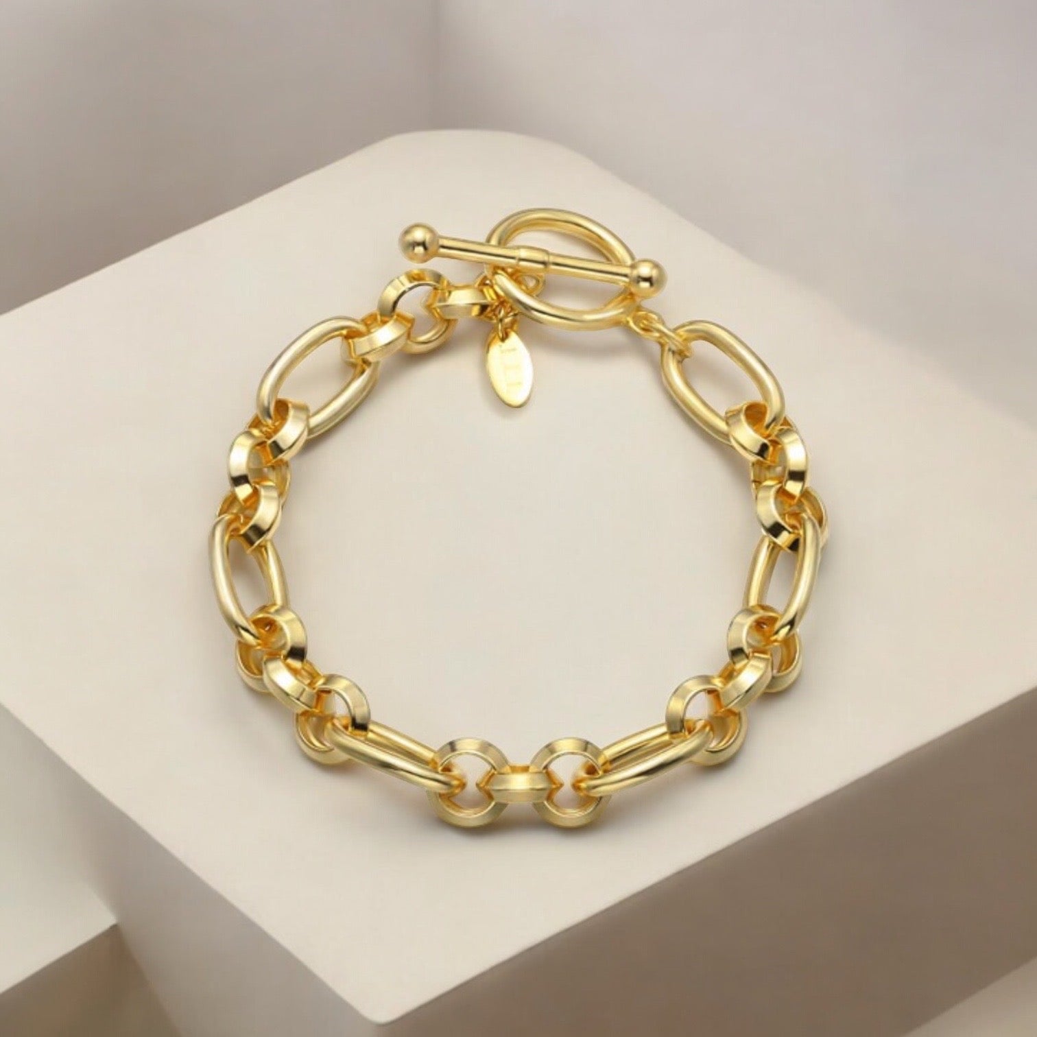 Unbranded Chunky Cable Chain Link Hypoallergenic Toggle Clasp Fashion Bracelet