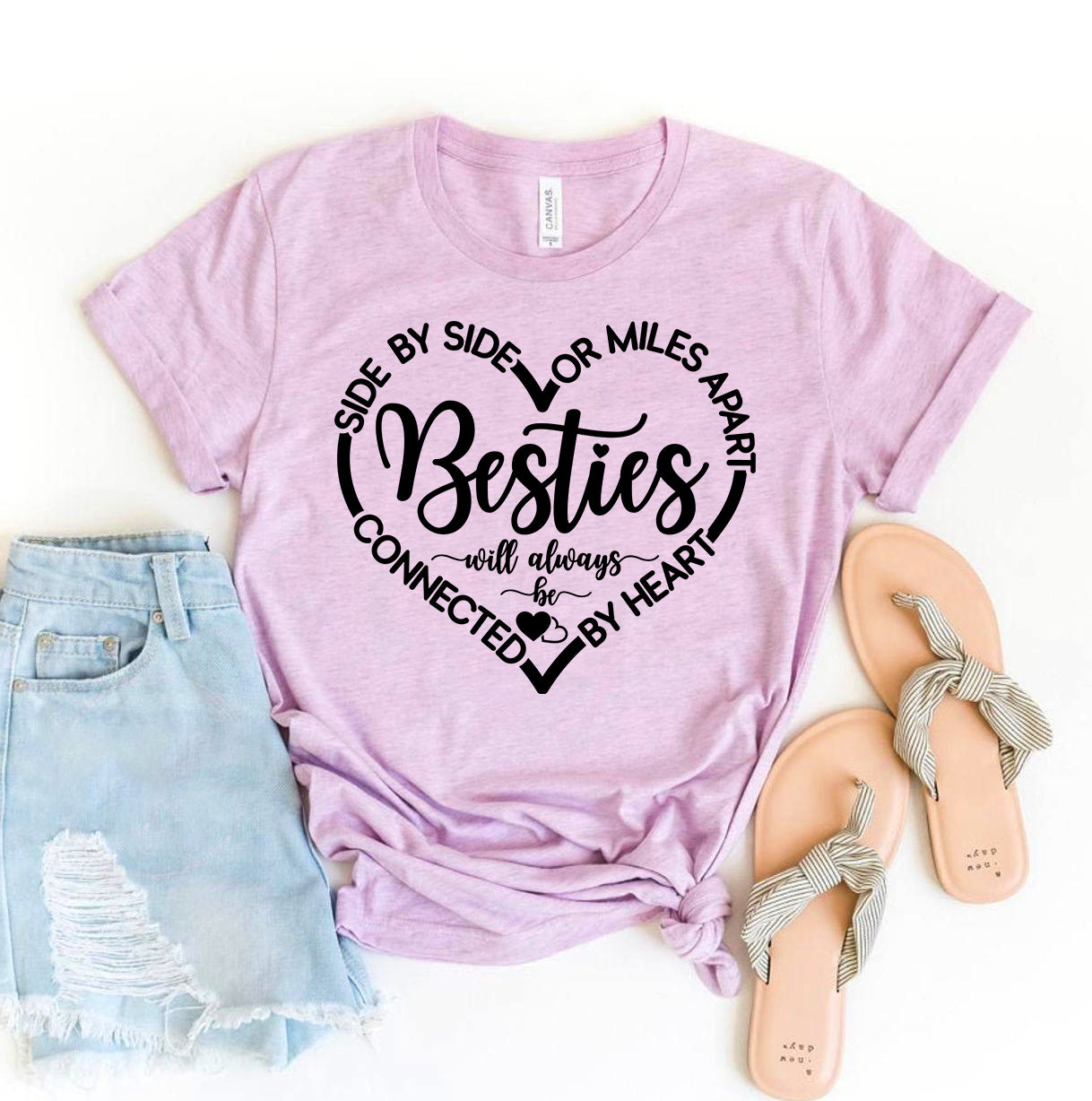 Bella Canvas Side By Side Or Miles Apart T-shirt