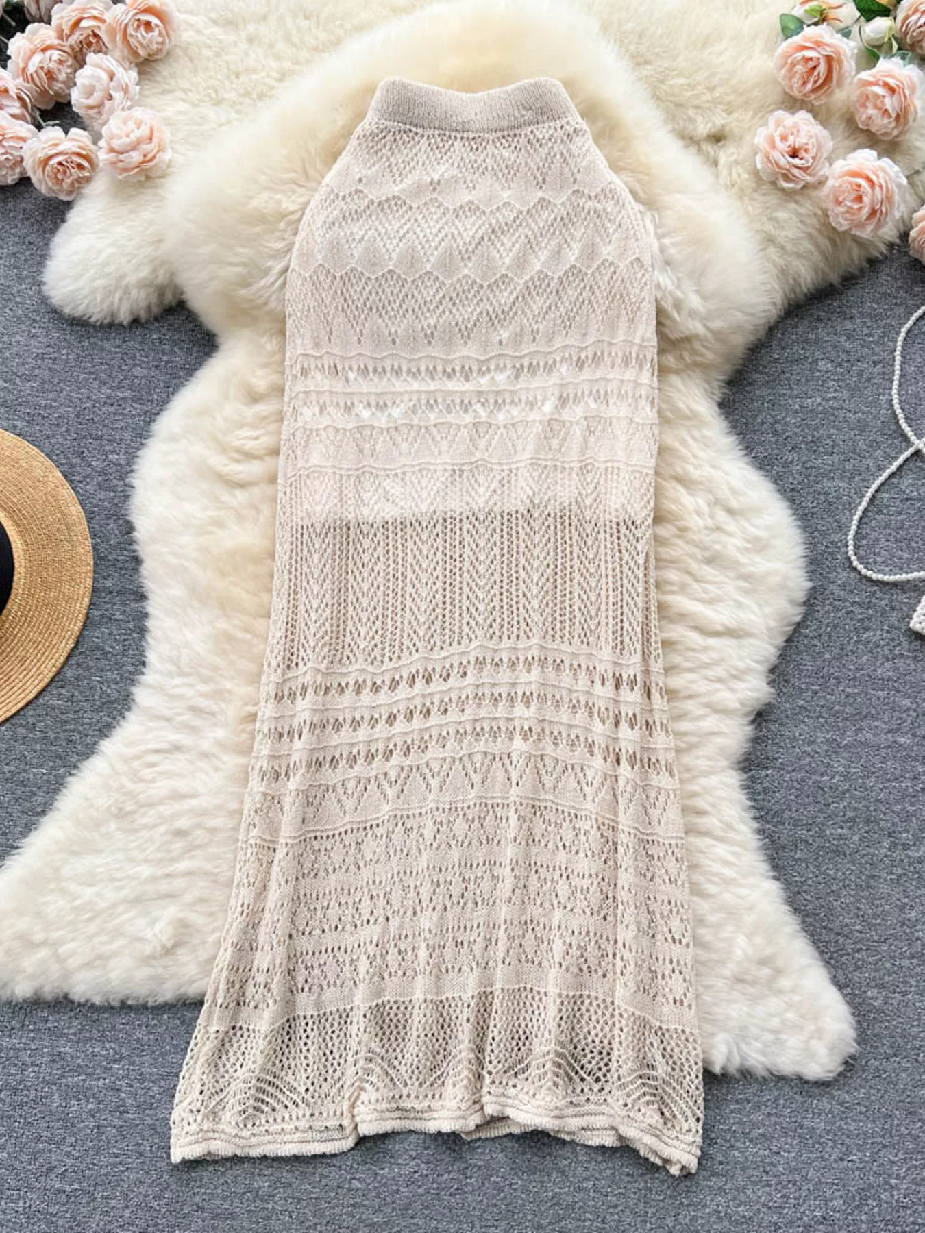 Rogue Theory Knitted Hollow Out Maxi Skirt