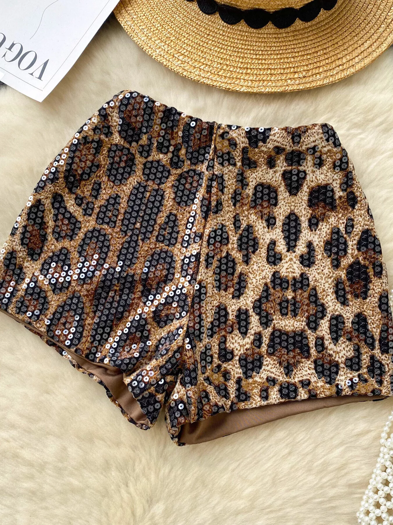 Rogue Theory Sequin Leopard Shorts