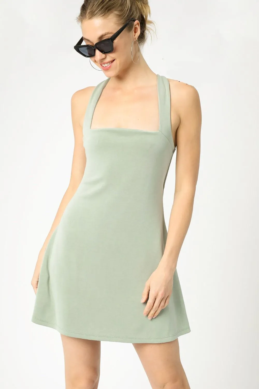 Umgee USA Umgee Crisscross Square Neck Active Dress