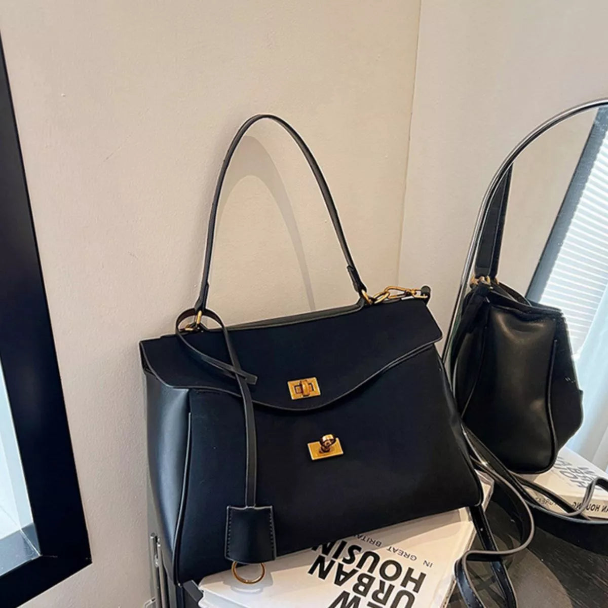 Trendy Clutch Solid Color Flap Crossbody Bag