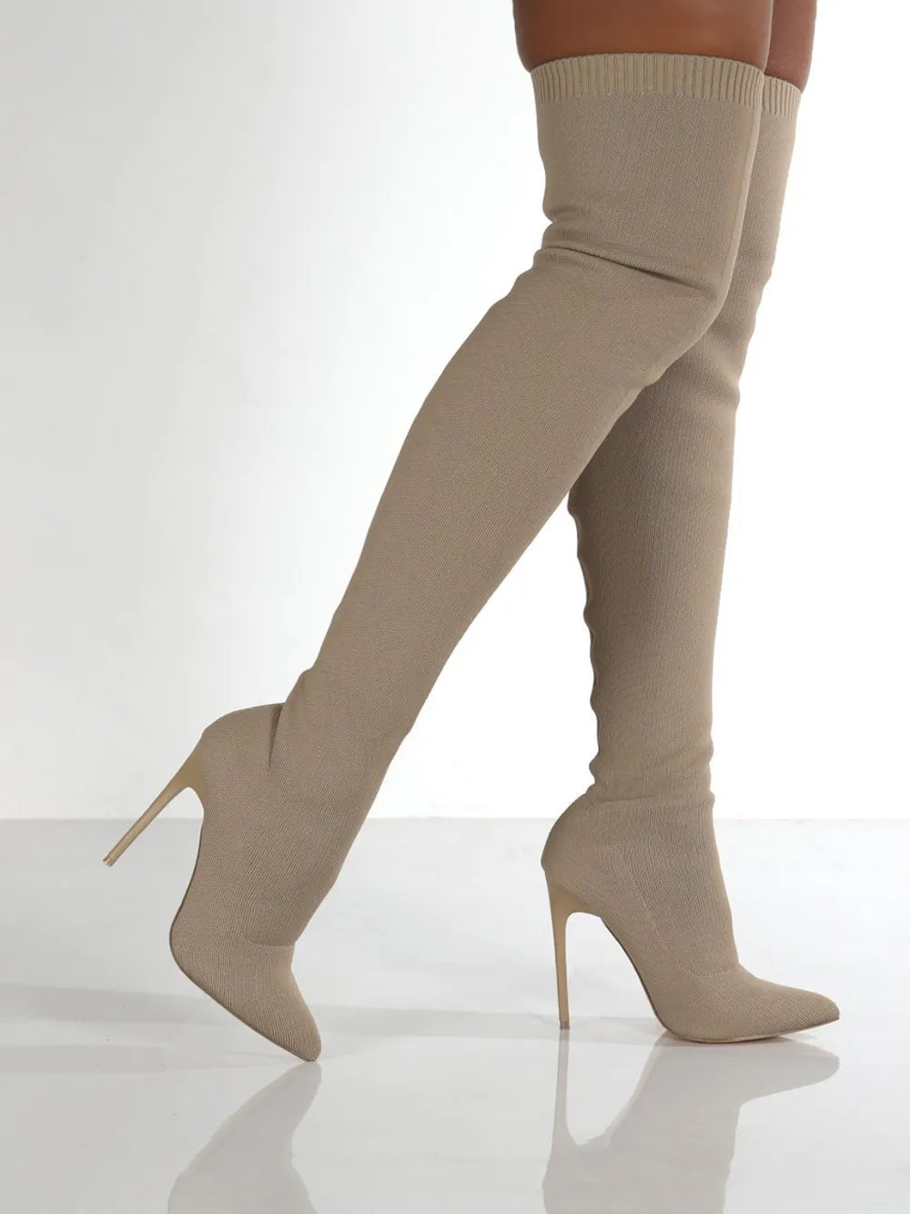 Y.M.X.Y Point Toe Over Knee Stiletto Boots