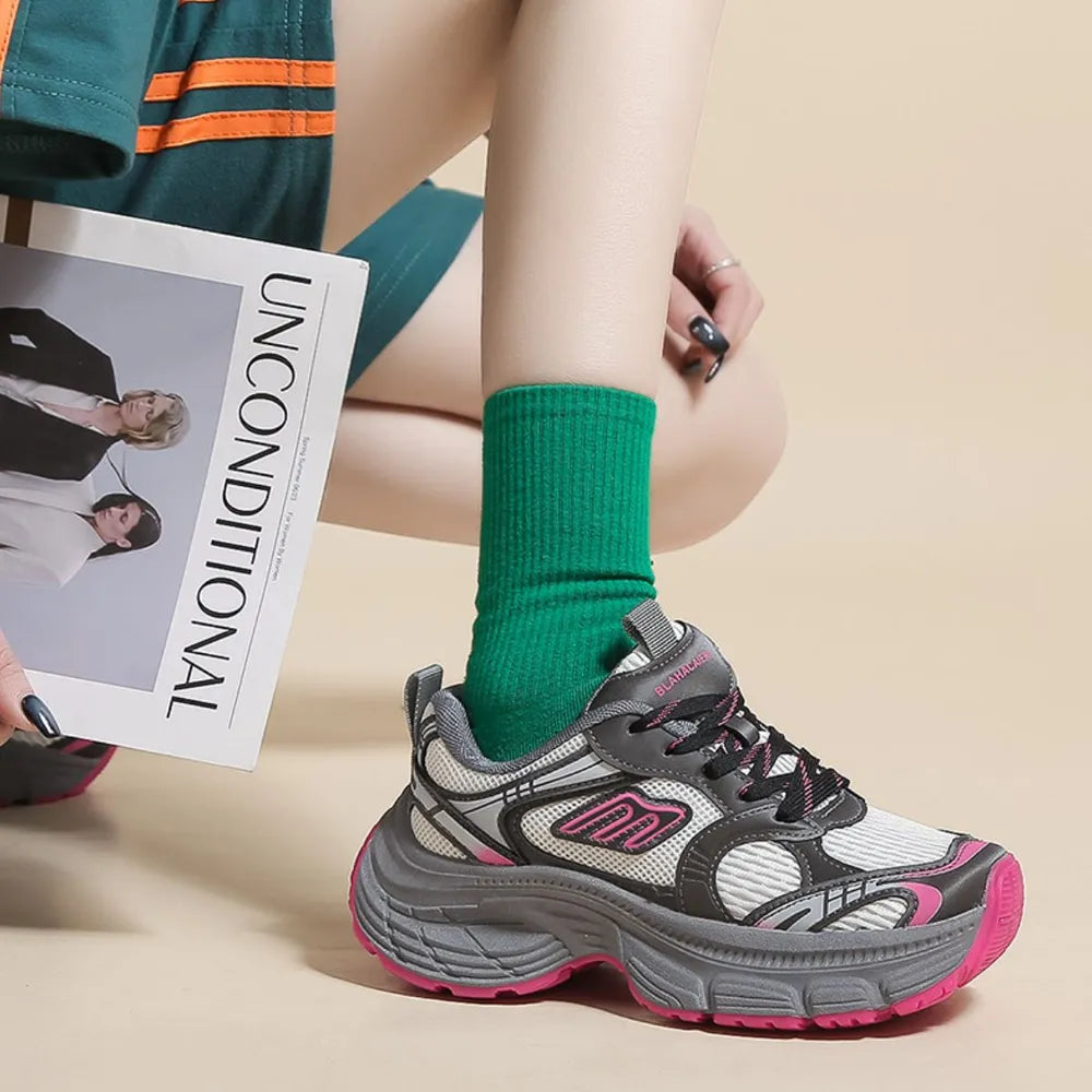 Crump Street Letter Lace-Up Round Toe Athletic Shoes