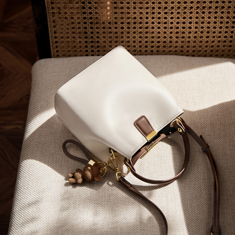 Whimsical Wallets Leather Bucket Crossbody Bag