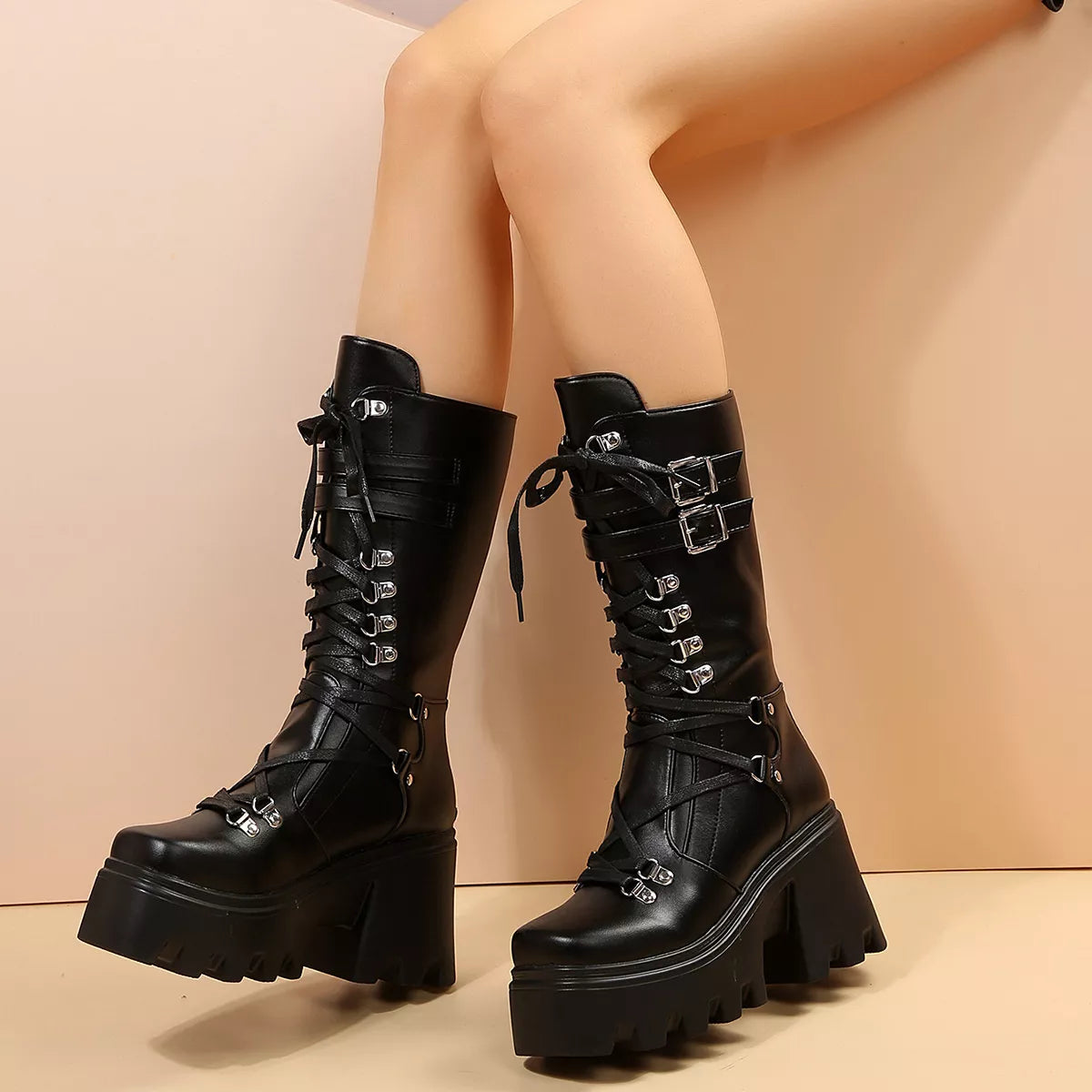 Chroma Creepers Lace-Up Platform Boots