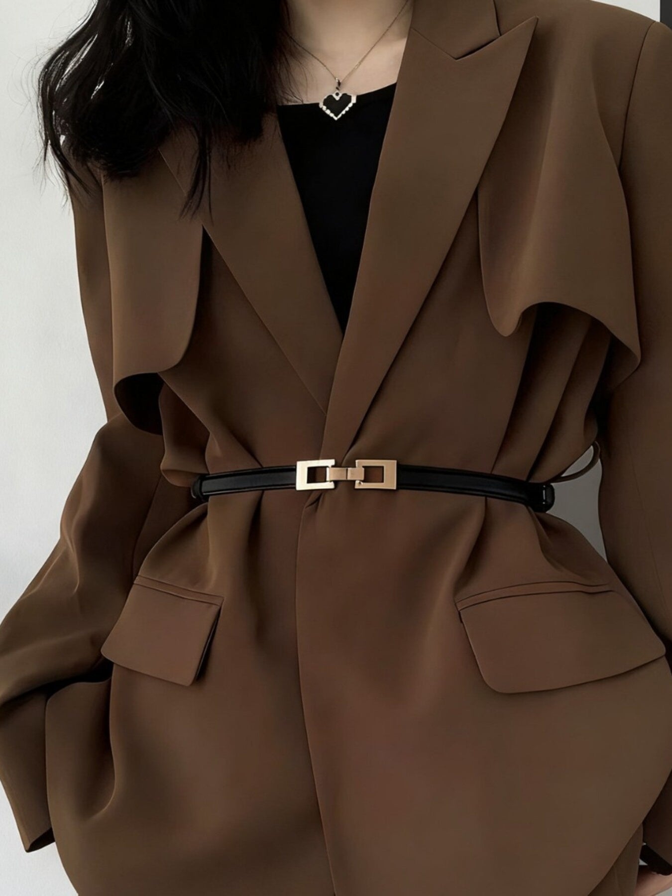Flourishing Glintprosperity Skinny Belt with Golden Buckle