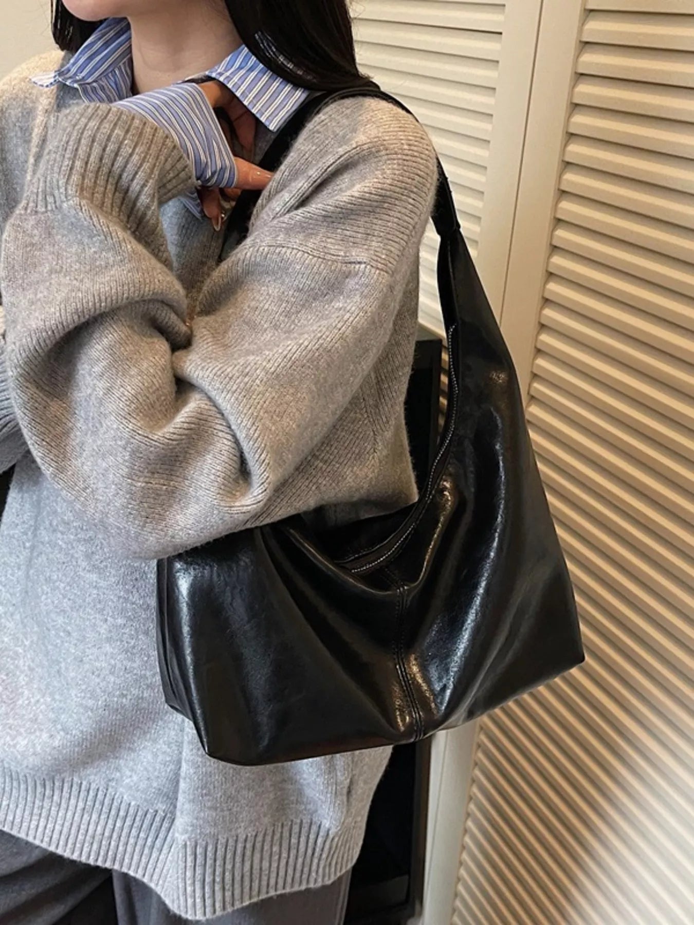 Duchessa Bags PU Leather Hobo Shoulder Bag