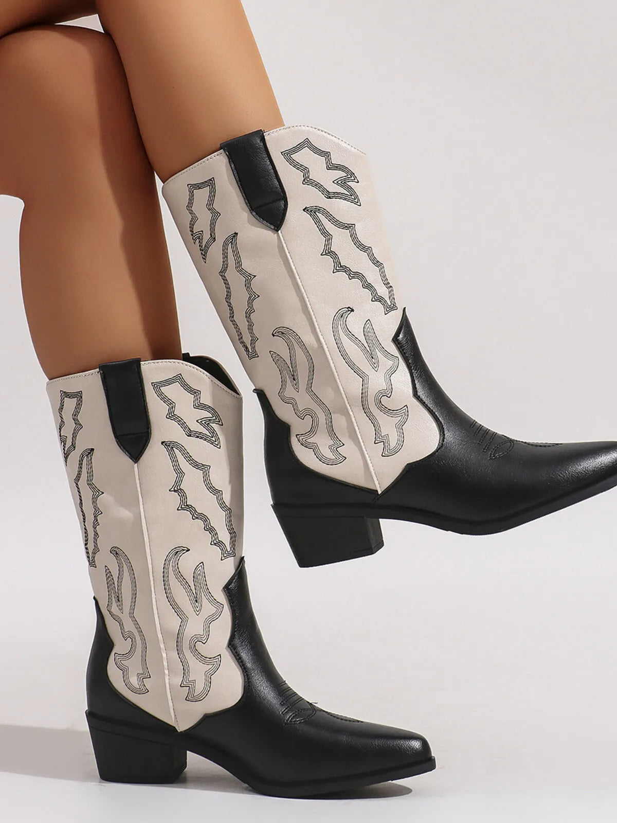 GraceStep Point Toe Block Heels Boots