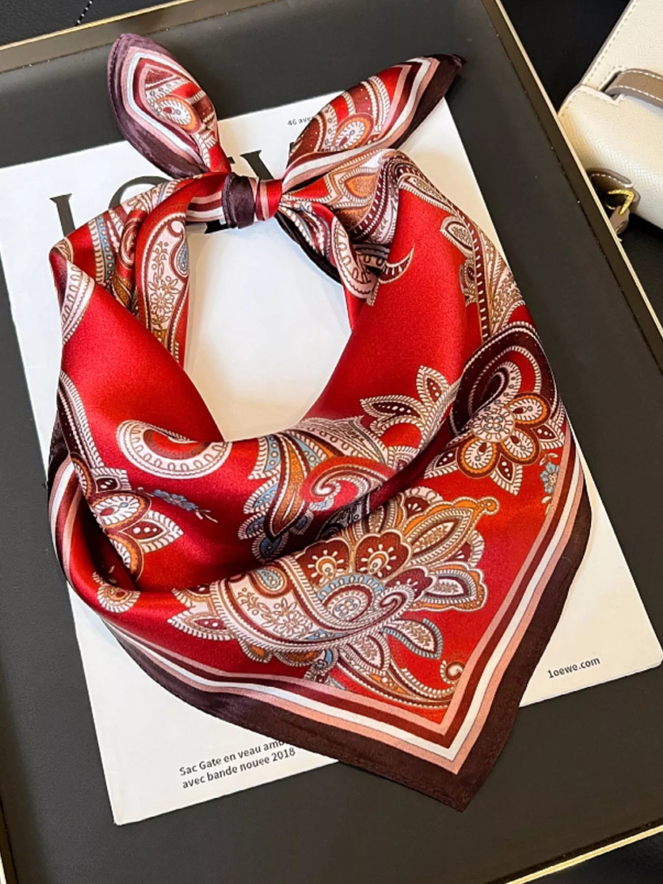 MonoFold Vintage Paisley Silk Scarf