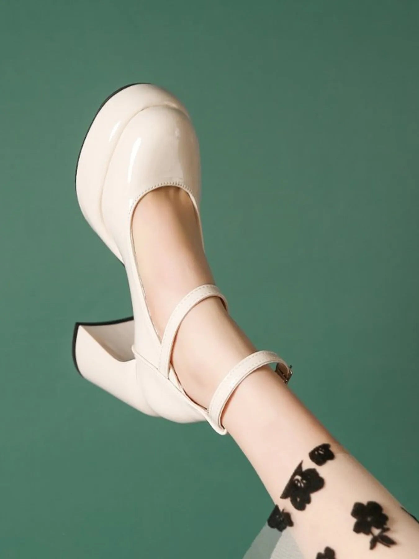 Elegant Steps Patent Leather Mary Jane Platform Pumps