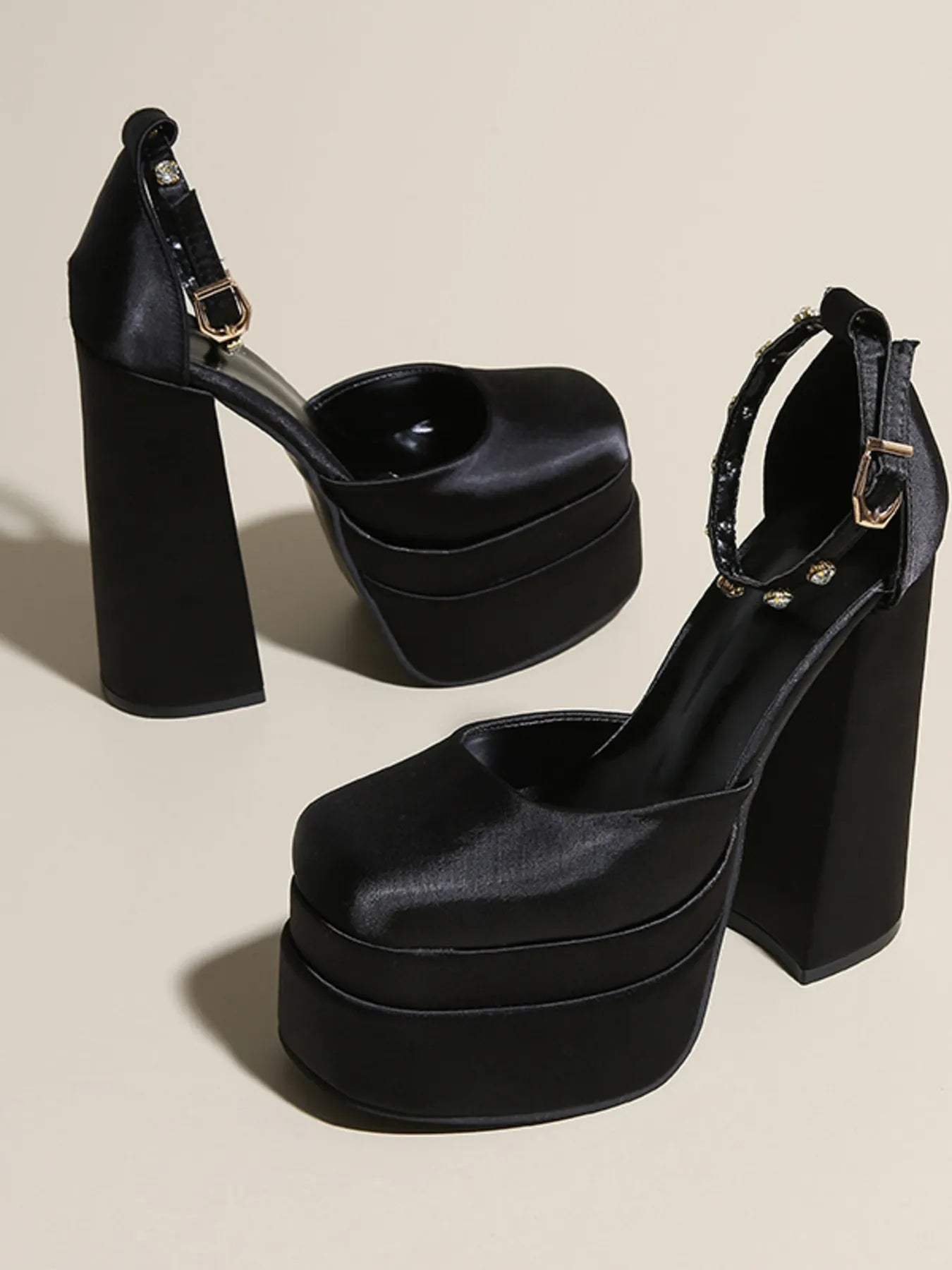 Nebula Oxford Platform High Heel Ankle Strap Pumps