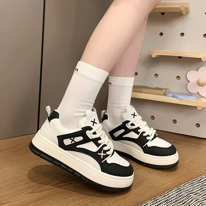 Dainty Footwear Round Toe Lace Up Sneakers
