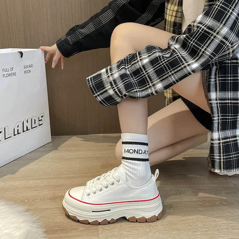 Crump Street Round Toe Platform Canvas Sneakers