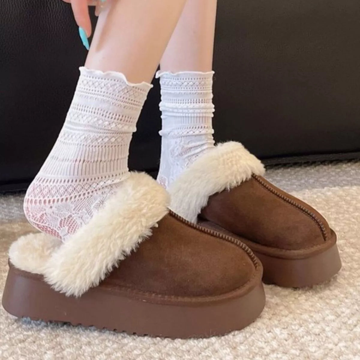 Classy Ballet Flats Round Toe Platform Slippers
