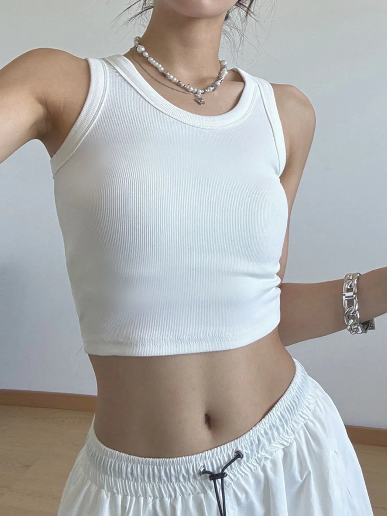 Glitch Ribbed Crop Tank Top
