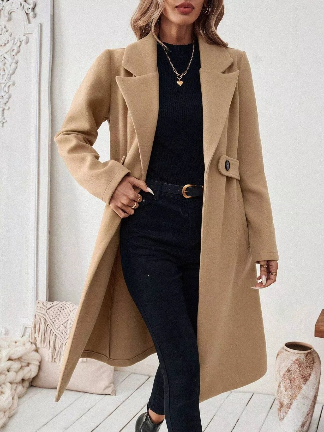 Taffy Lapel Collar Longline Coat