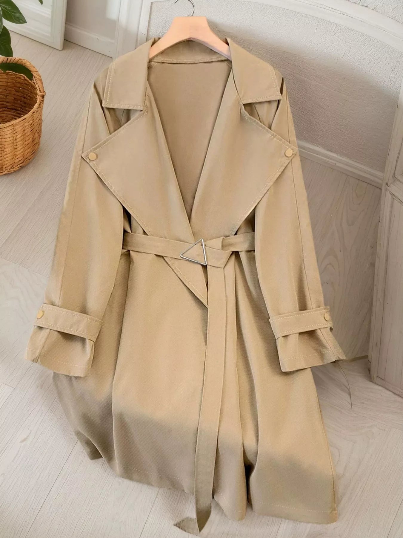 Ruby Lapel Collar Longline Trench Coat
