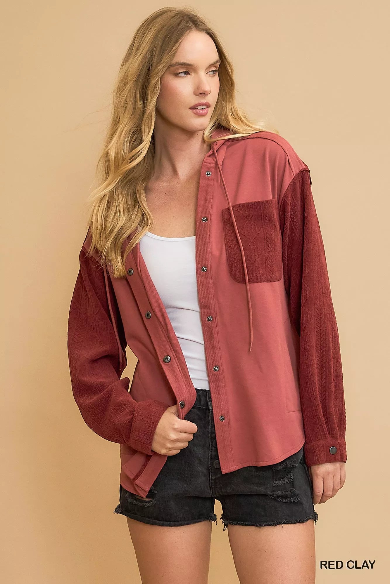 Umgee USA Umgee Washed French Terry Shacket