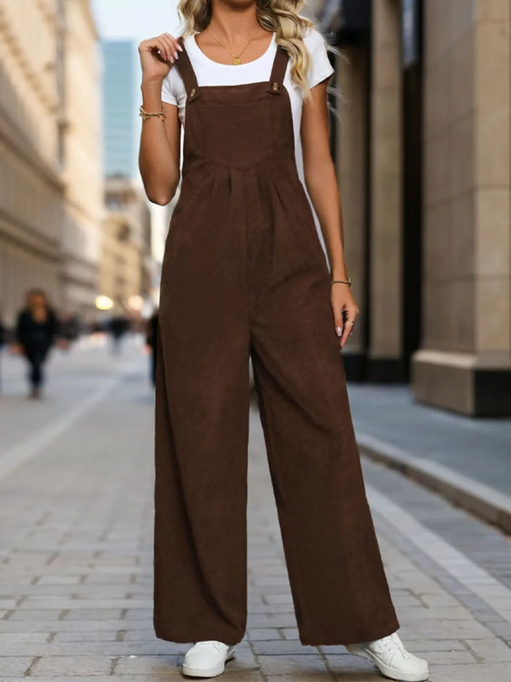 Hundredth Perfee Square Neck Wide Strap Overalls