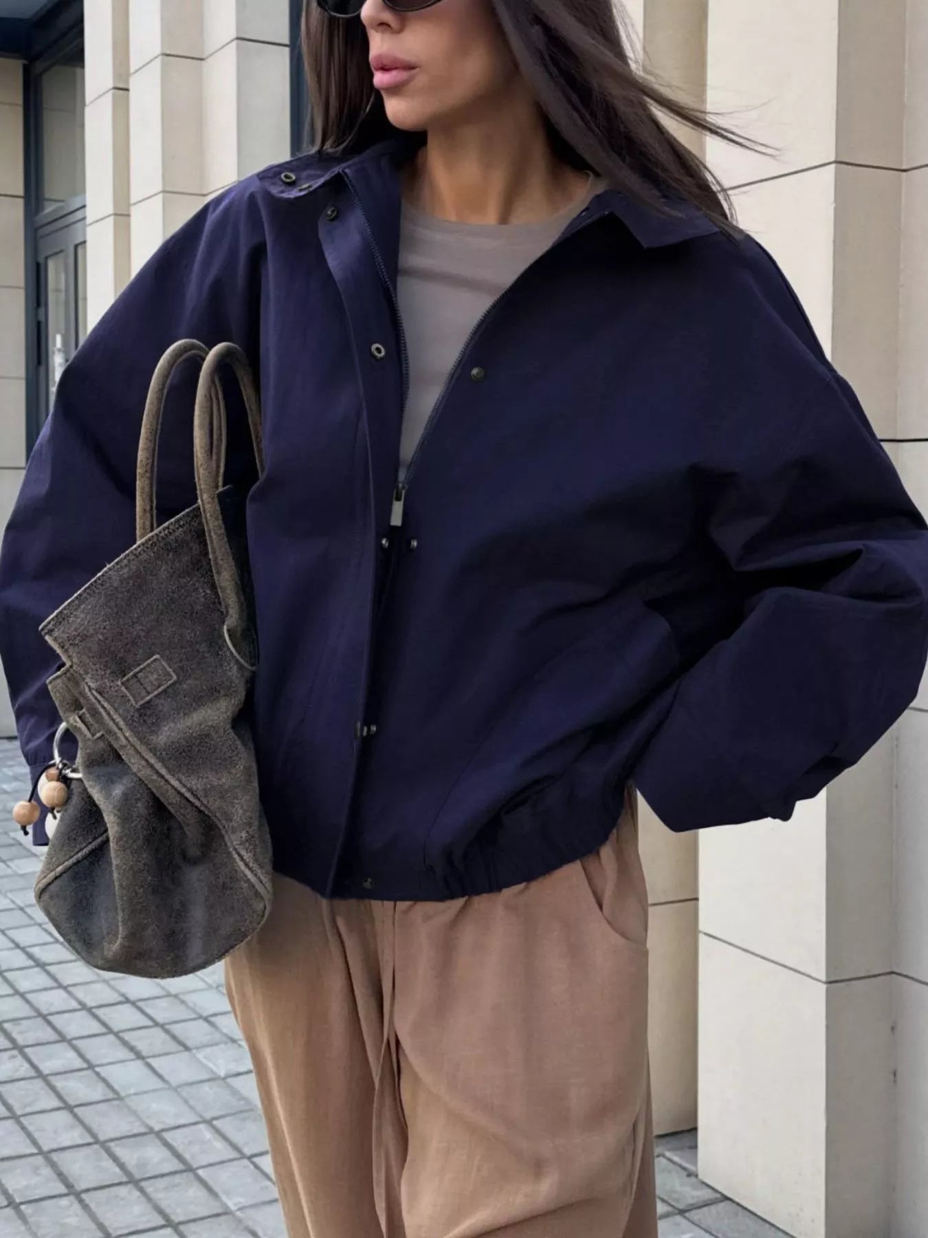 OutdoorStyle Snap Down Dropped Shoulder Jacket