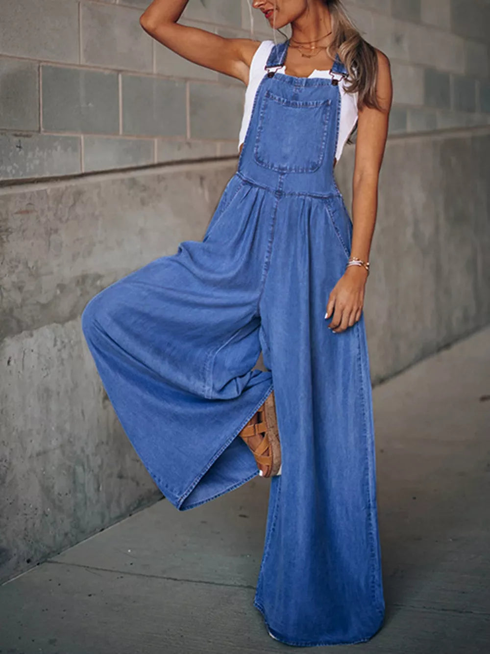 y@l@s Wide Leg Denim Overalls