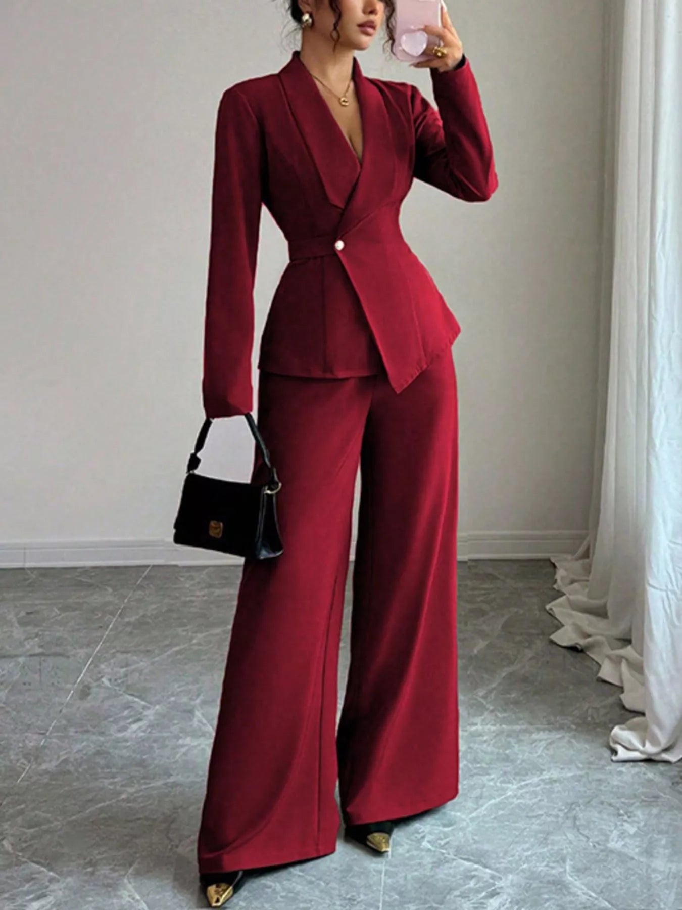 Calliope One Button Blazer and Pants Set