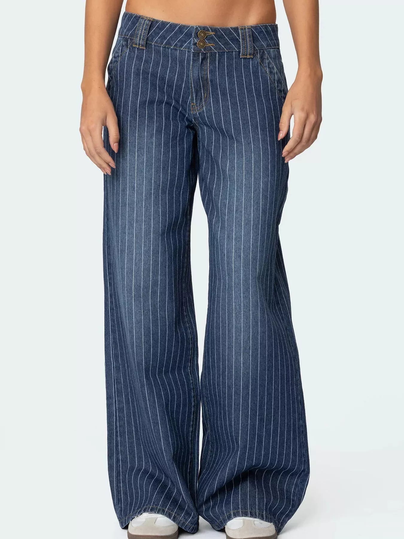 Cipher Striped Wide Leg Jeans