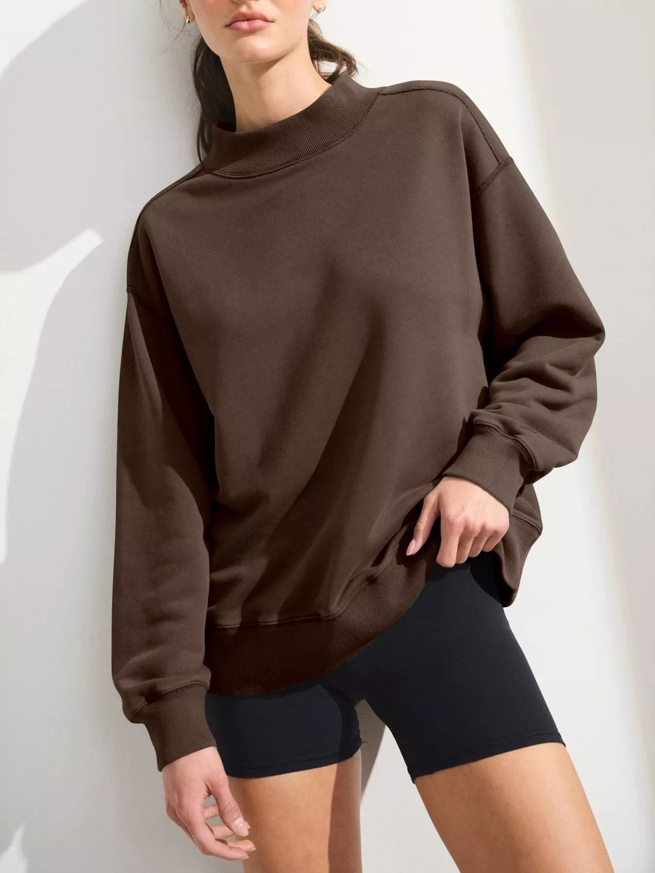 Lovelet Mock Neck Oversized Sweatshirt