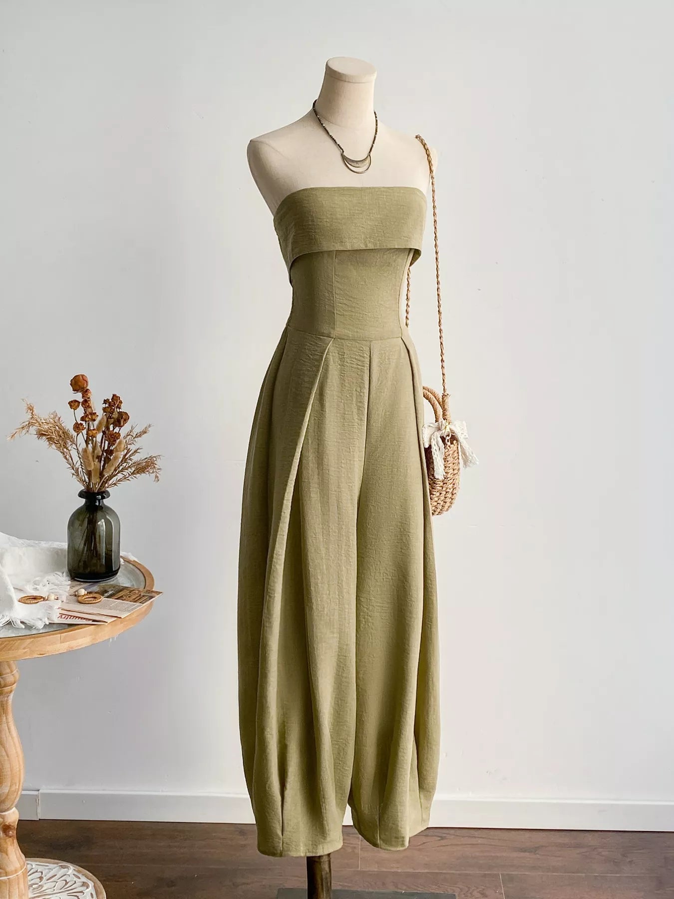 Rusttydustty Wide Leg Tube Jumpsuit