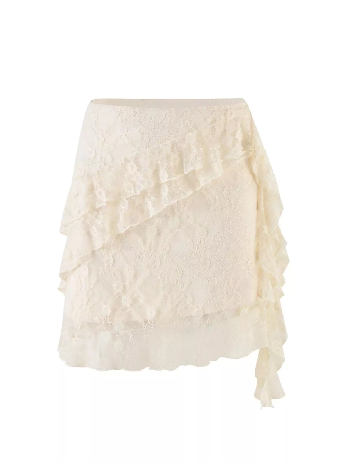 Sara Rue Ruffled Lace Mini Skirt