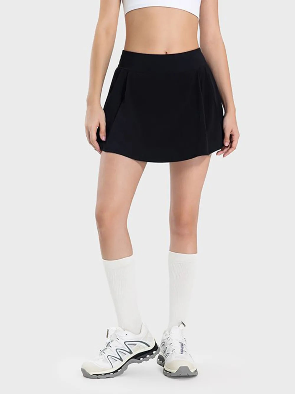 C-Thousand Millennia Pleated Detail Mid-Rise Waist Active Skirt